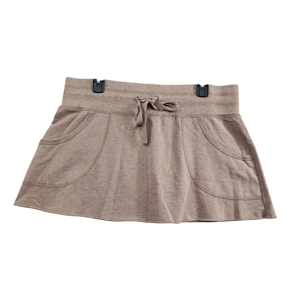 Express Skirt Womens Large Brown Pima Cotton Modal Blend Knit Drawstring Mini